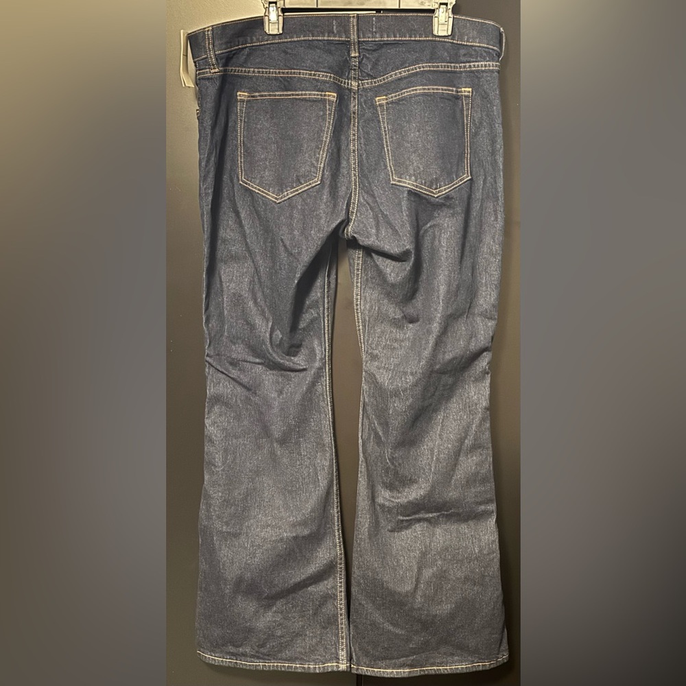 Abercrombie & Fitch Mid Rise Bootcut Jeans Dark Rinse Size 16 - 33 Short A&F - Picture 3 of 6